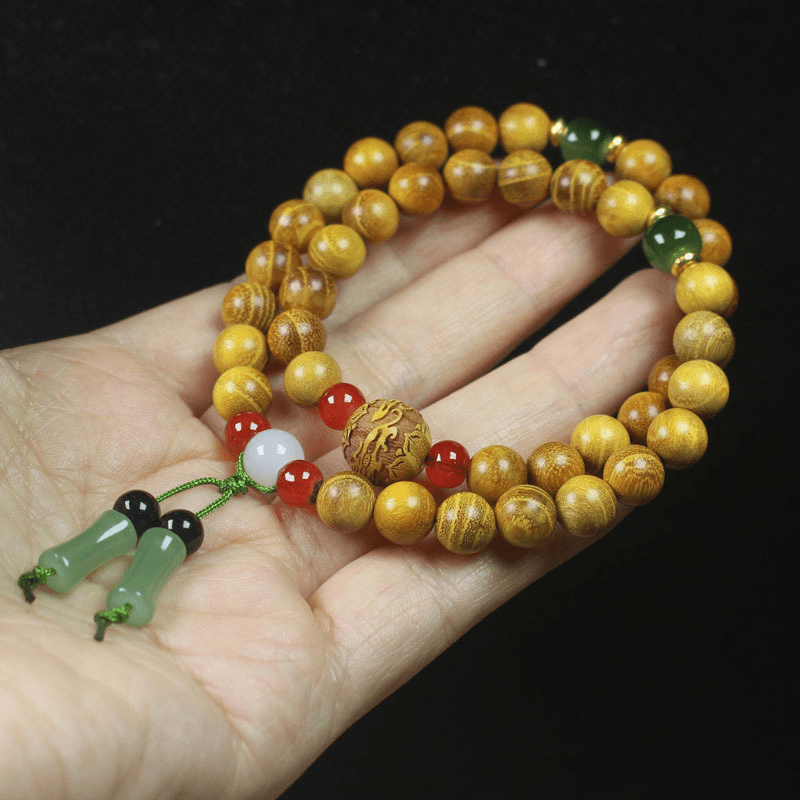 05800黄金檀双圈8mm手串diy款佛珠念珠