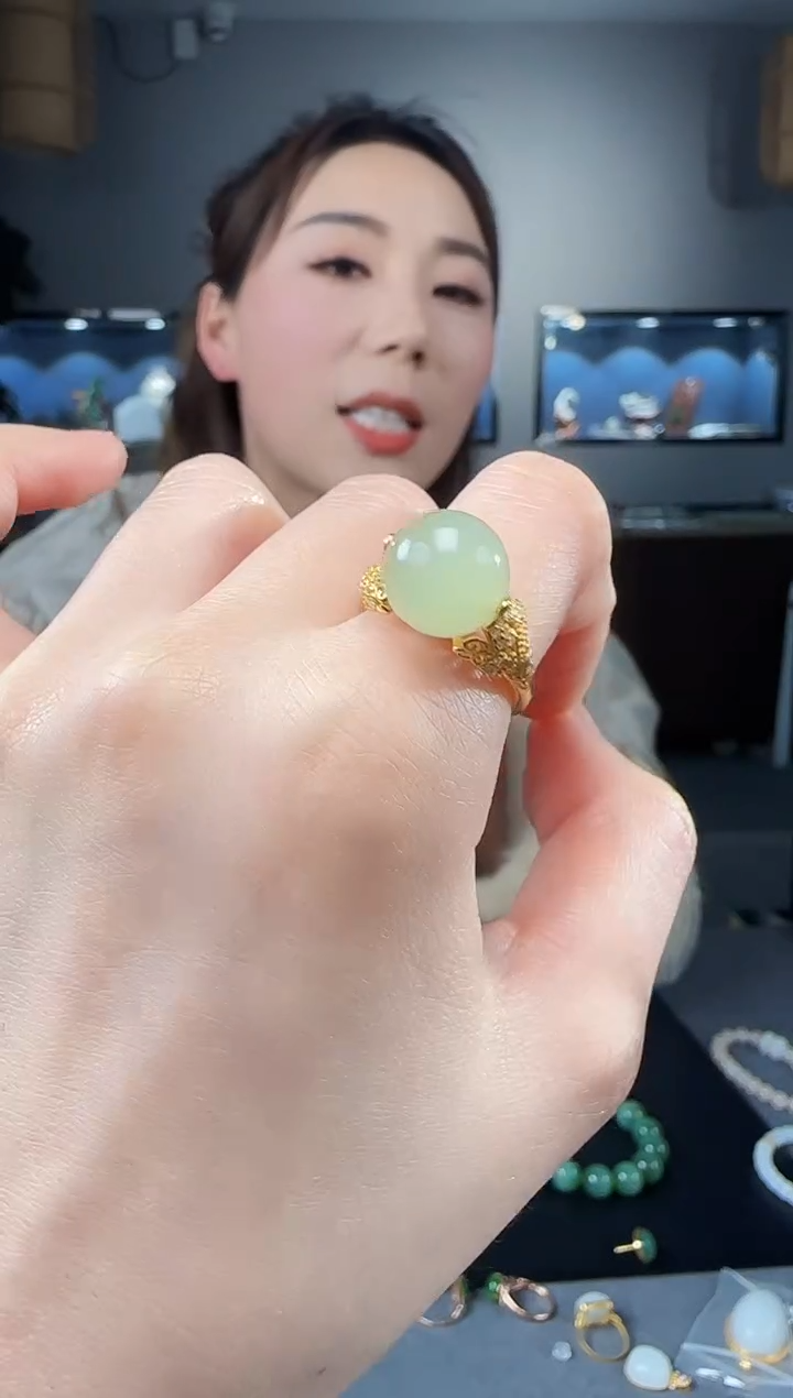 【闪购商品】和田玉戒指银S925镶嵌1