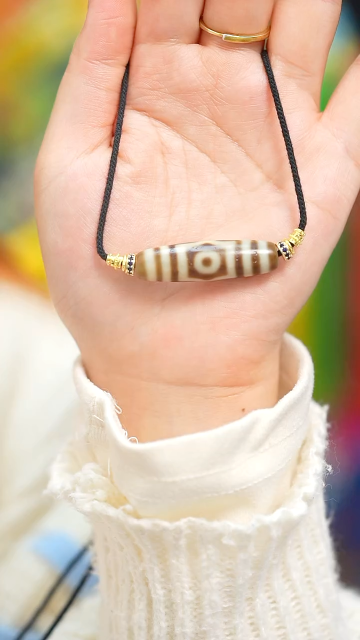 玛瑙/玉髓颈饰未镶嵌新珠子吊坠3眼（多样性发货，发其一）