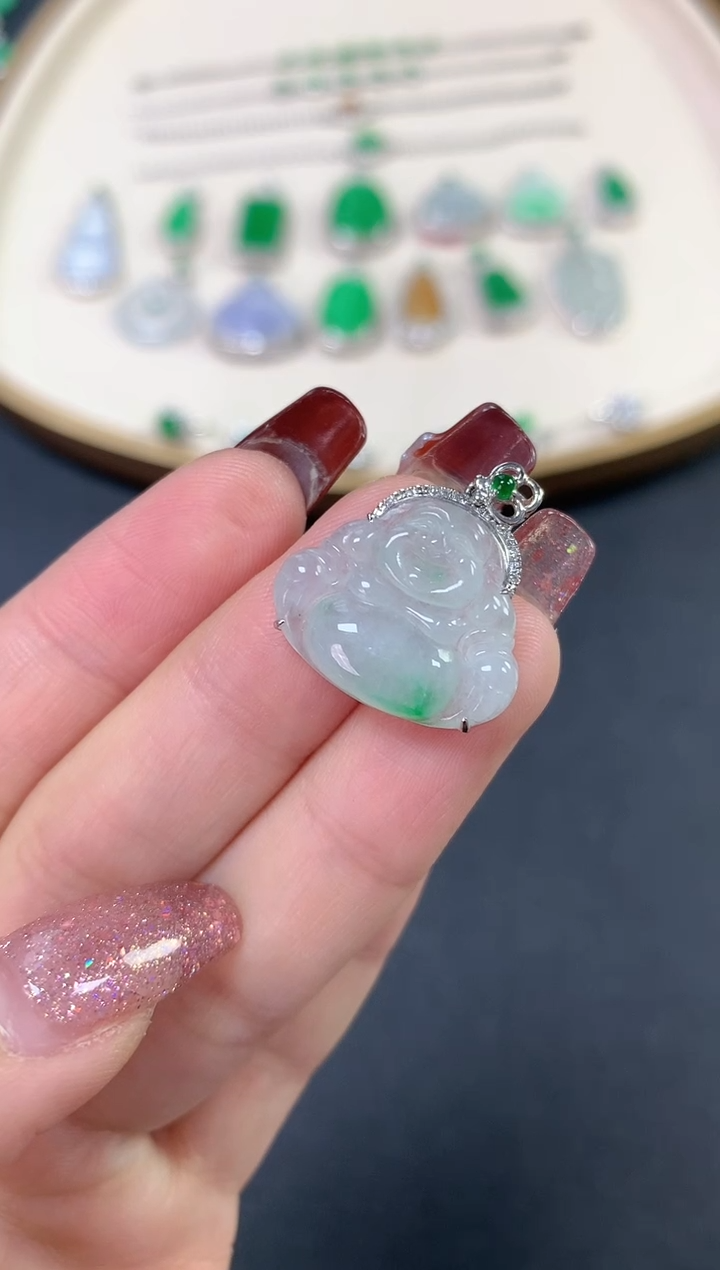 【闪购商品】翡翠吊坠(不含链)18K金镶嵌1800