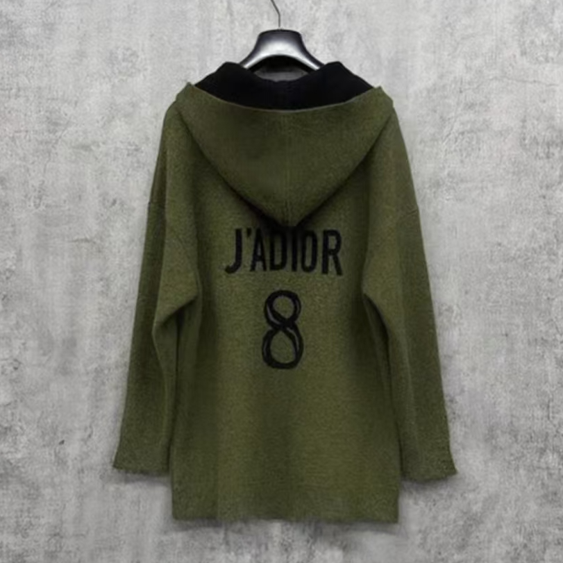 未使用 DIOR/迪奥 Dior 字母连帽长袖 绿色42