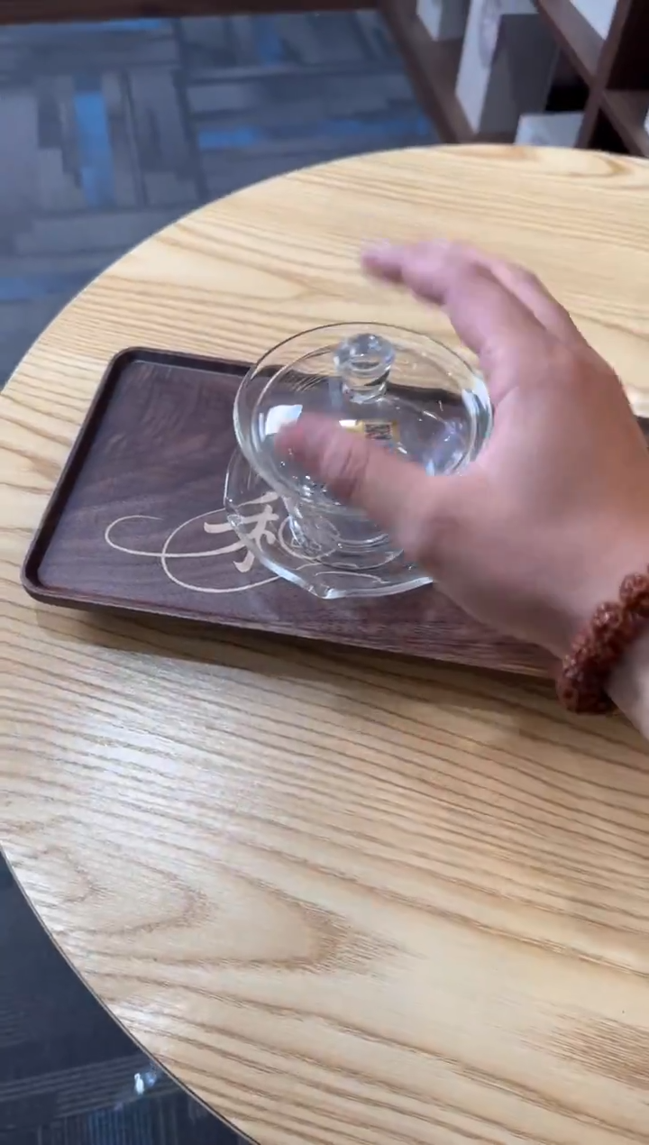 禾器 荷叶盖碗透明色