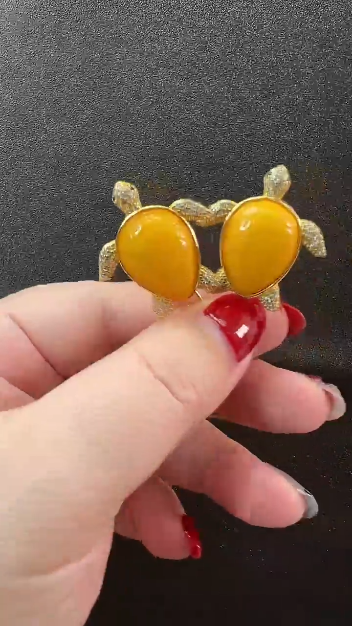 【闪购商品】琥珀耳饰未镶嵌耳环