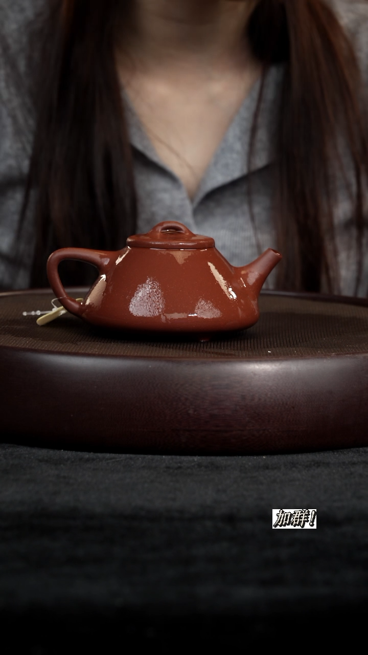 茶壶紫砂DH606898熟栗色紫泥子冶石瓢170c