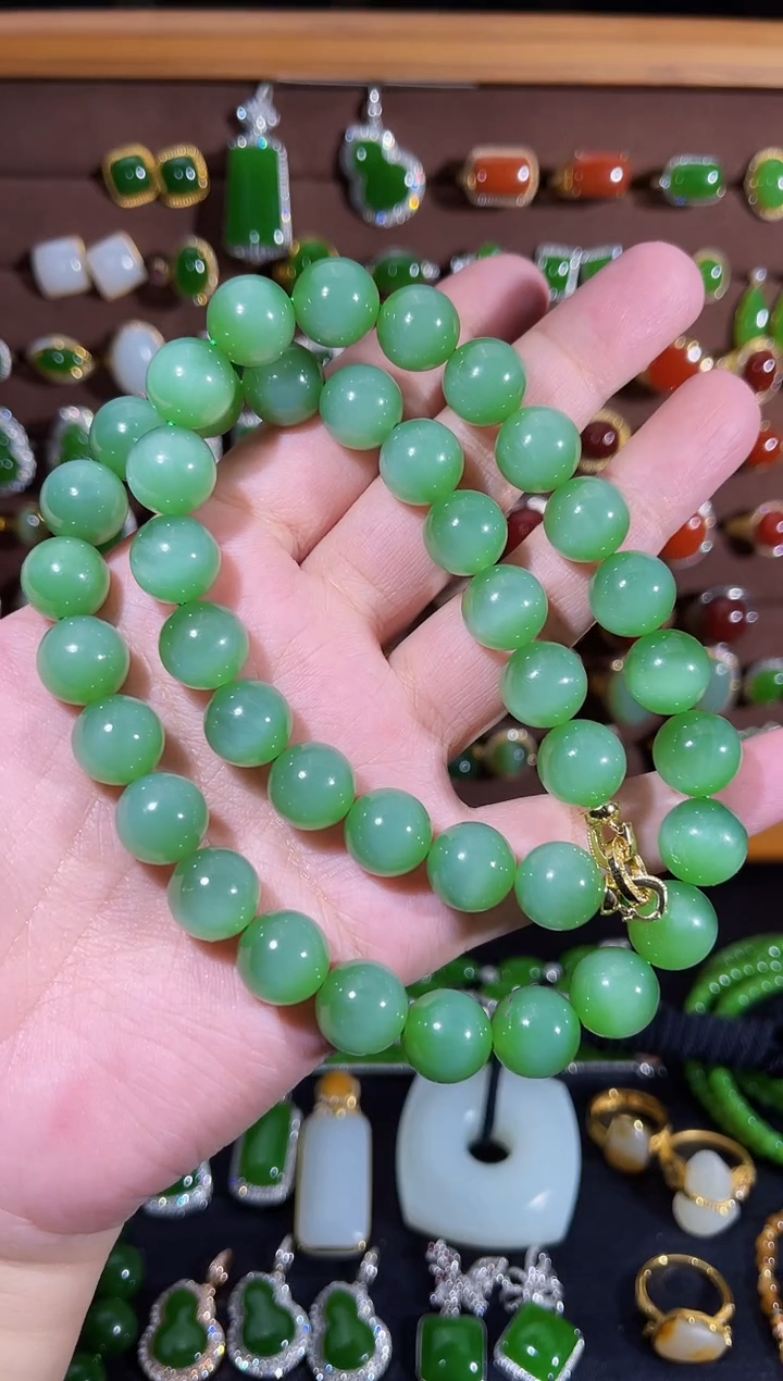 项链18K金镶嵌和田玉和田玉 项链