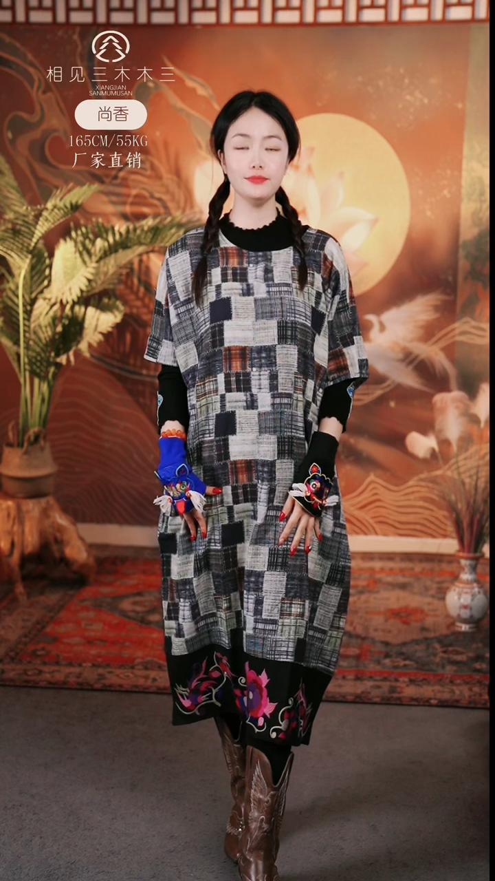 棉花雀灰色159长款