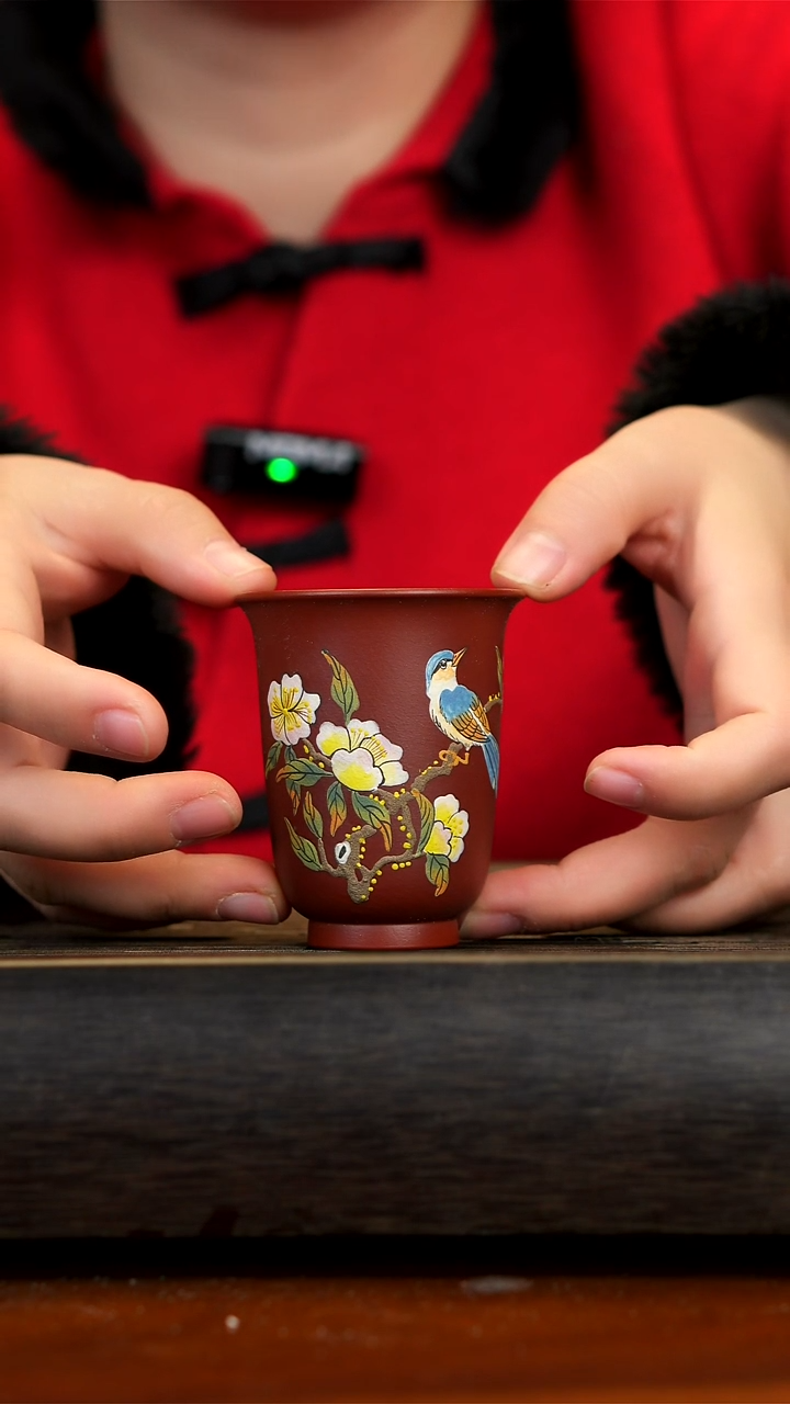 【闪购商品】紫砂茶壶大红袍闻香杯花鸟杯