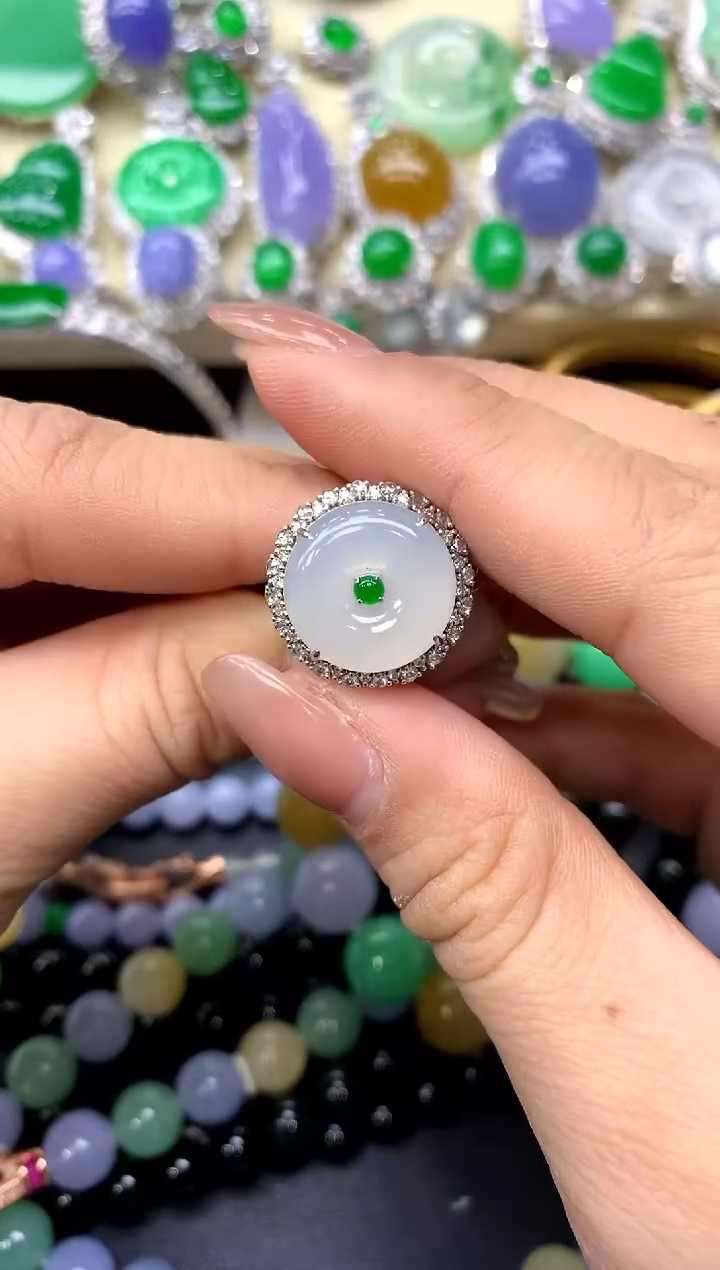 18K金镶嵌戒指翡翠354-中国好珍宝