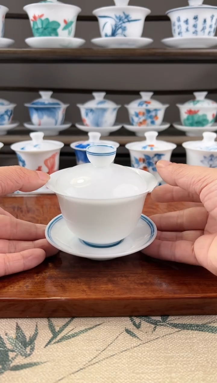 高冰炫纹150ml三才盖碗