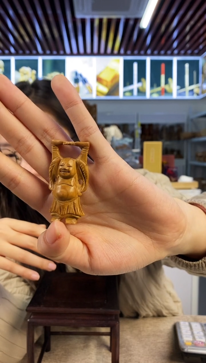 【闪购商品】檀香木一号库-工艺品小托天弥勒