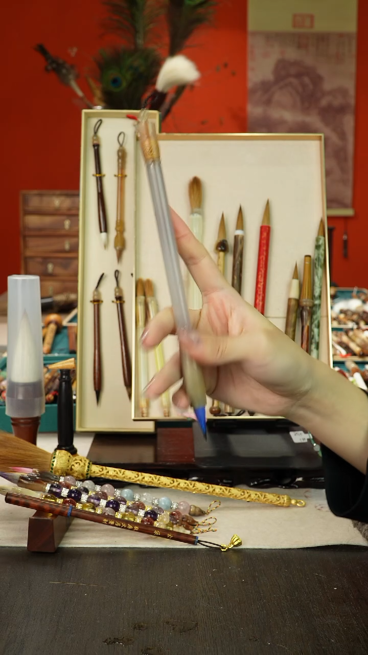 77号闪孤品高货毛笔链接 清水试笔 蘸墨不退