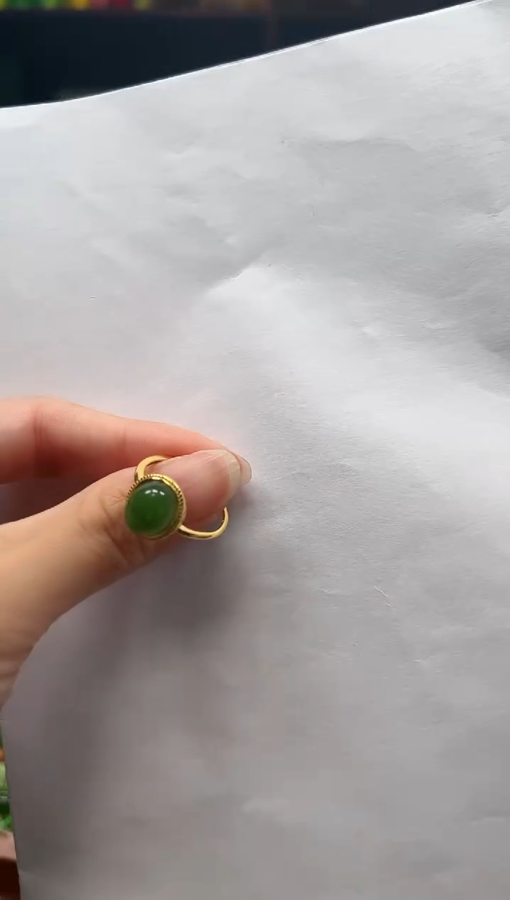 和田玉戒指银S925镶嵌戒指