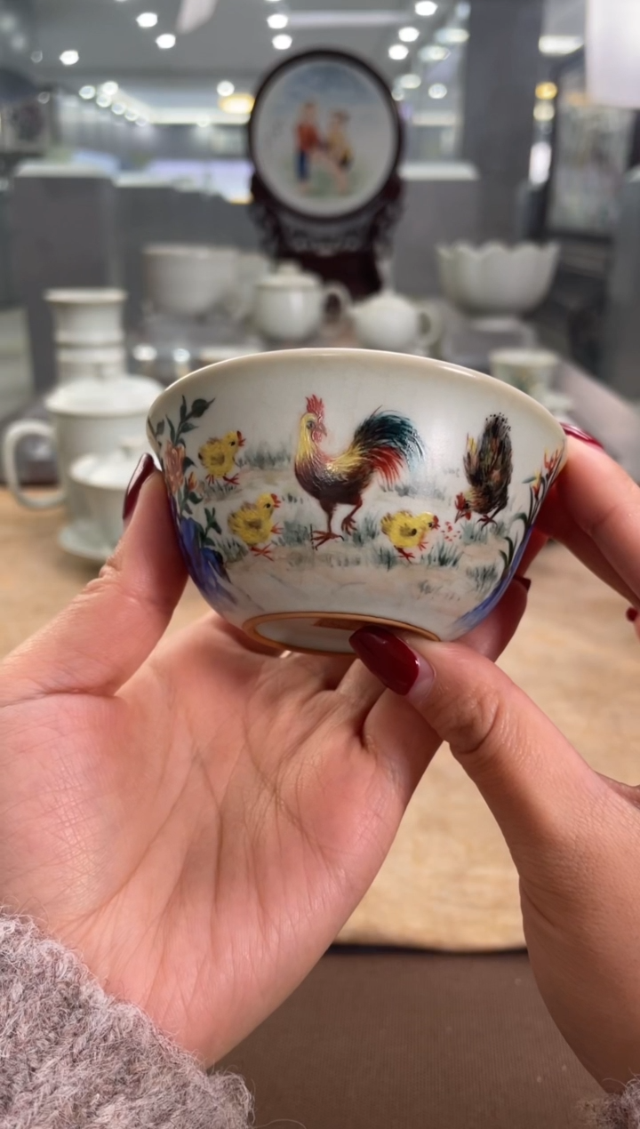 【闪购商品】余秀华手绘鸡缸杯