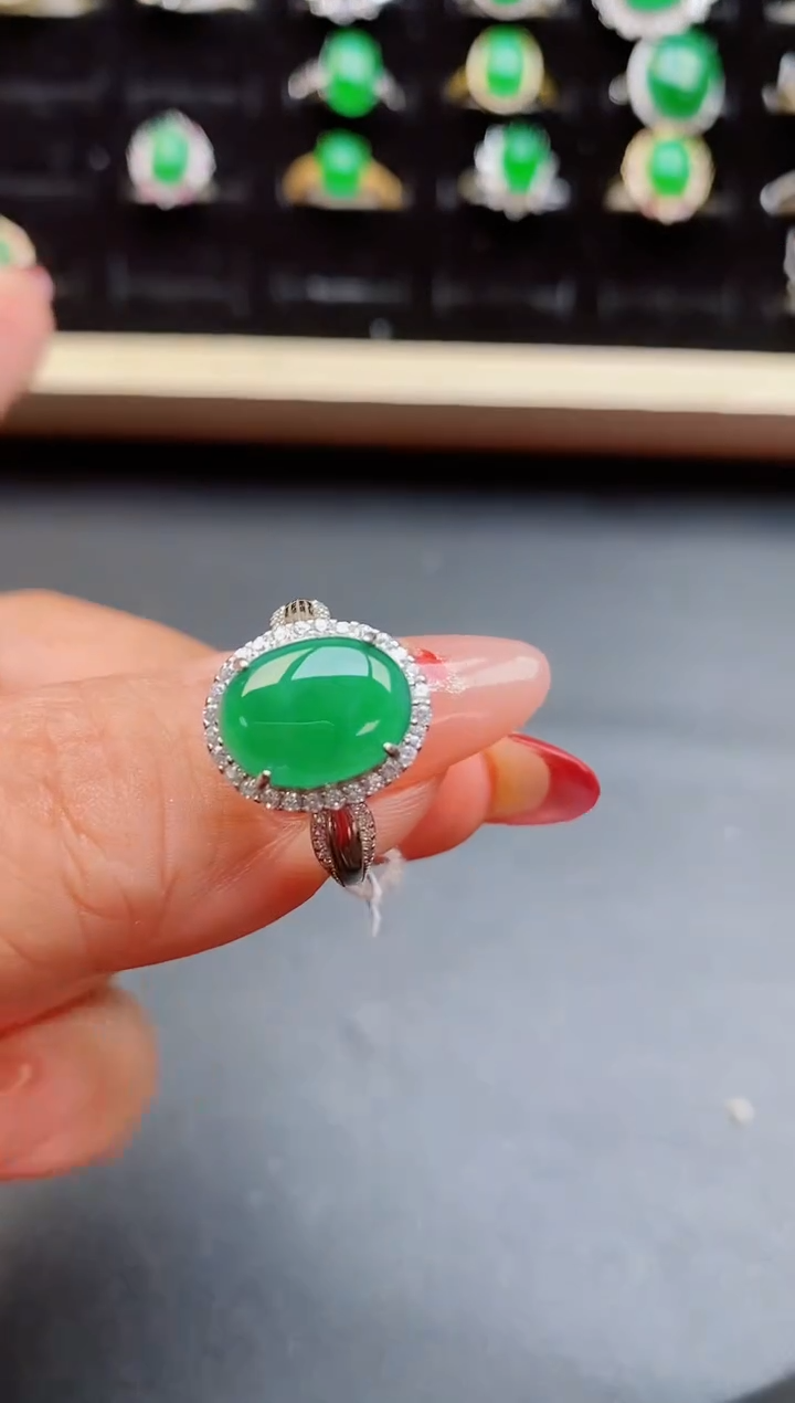 【闪购商品】翡翠戒指银S925镶嵌321321