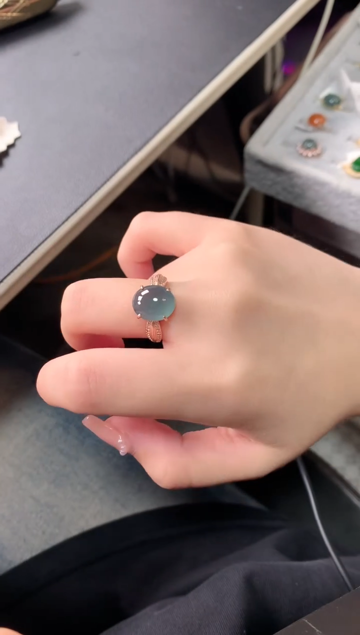 【闪购商品】翡翠戒指银S925镶嵌514124