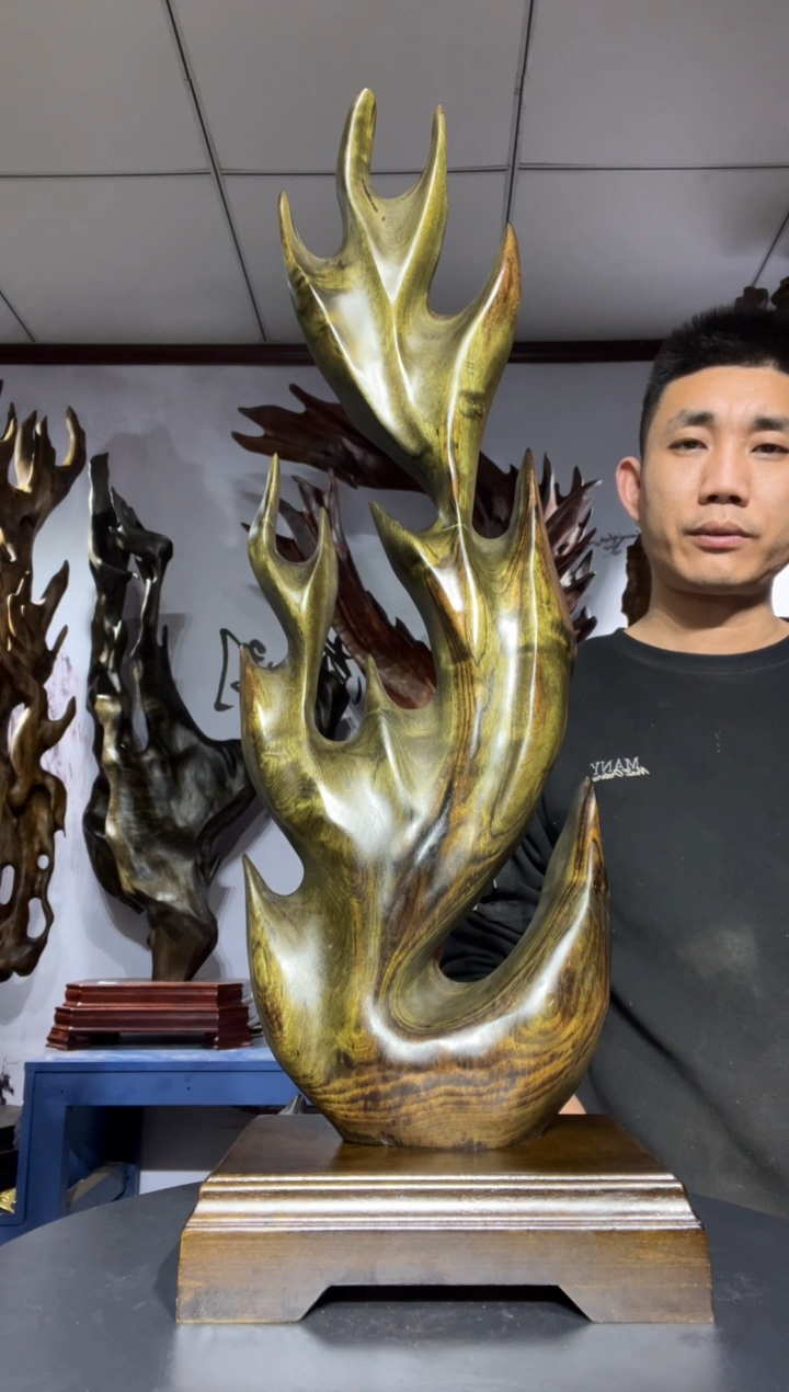 金丝楠木头款悟***州金丝楠木工艺品摆件