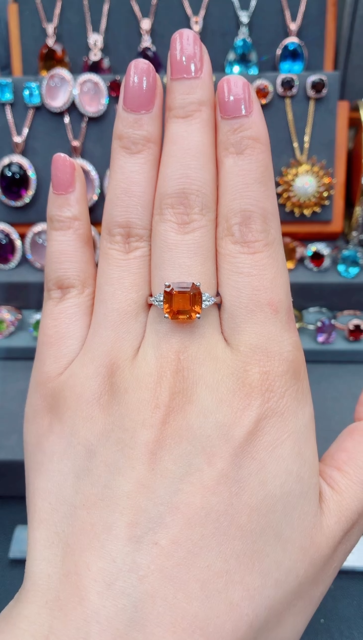 银S925镶嵌戒指水晶?***吉水晶戒指