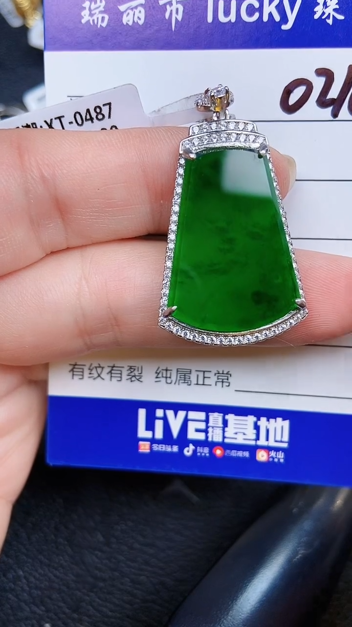 颈饰银S925镶嵌翡翠0216