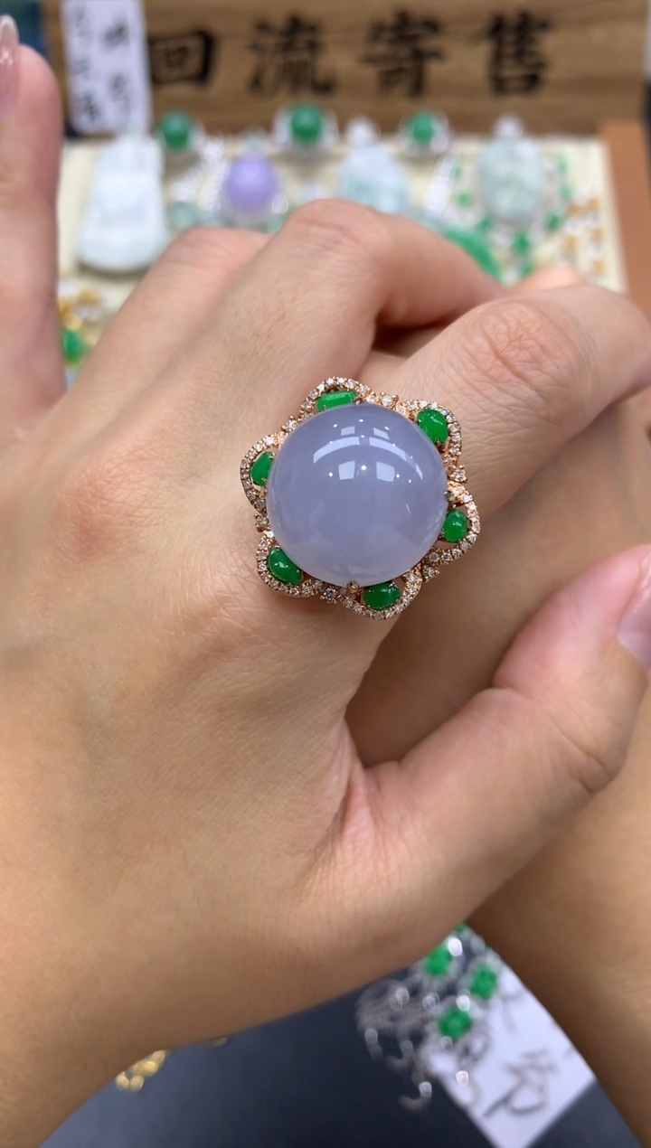 【闪购商品】翡翠戒指18K金镶嵌418-中国好珍宝