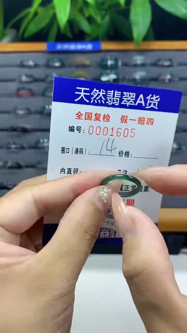 翡翠未镶嵌戒圈天然翡翠A货1605