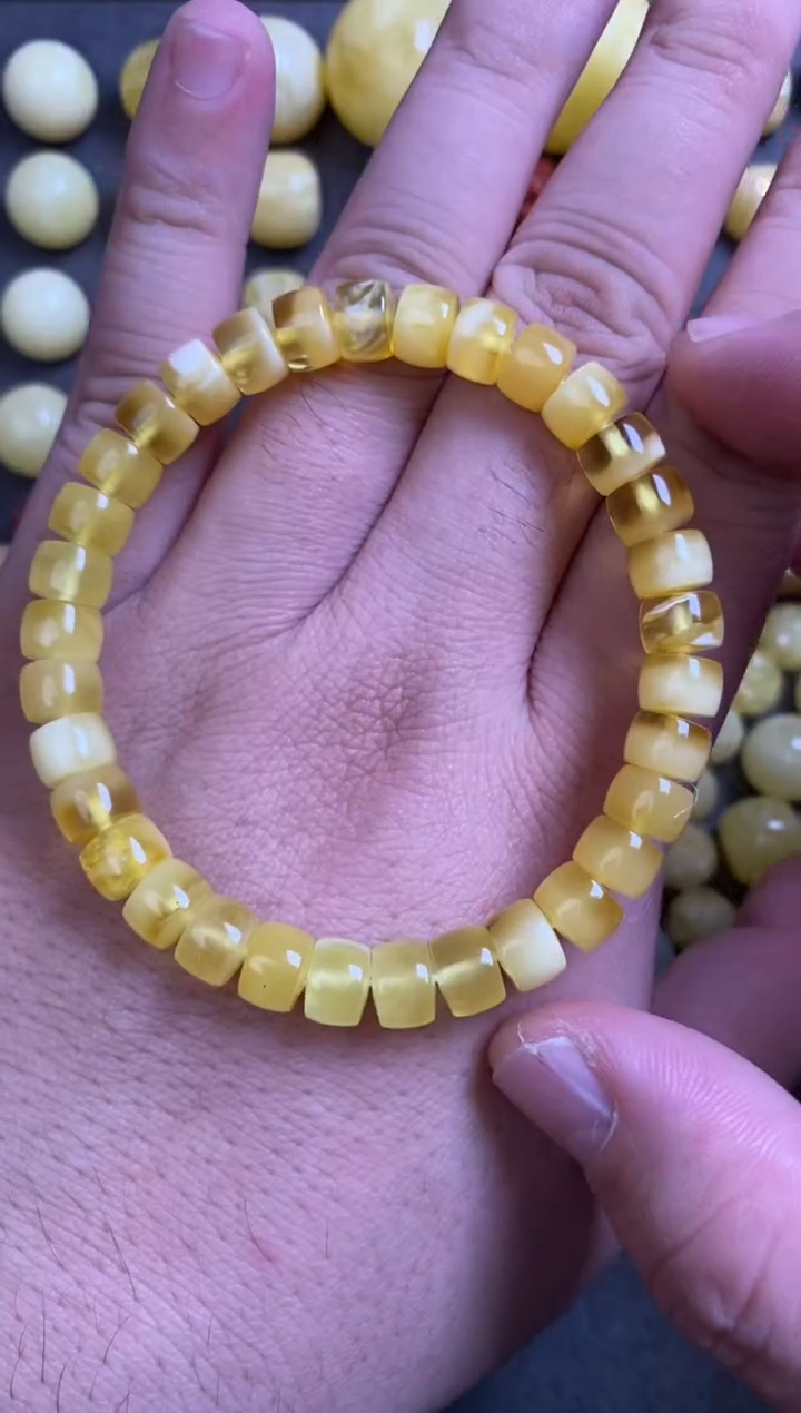 蜜蜡未镶嵌珠宝奇石8mm直切