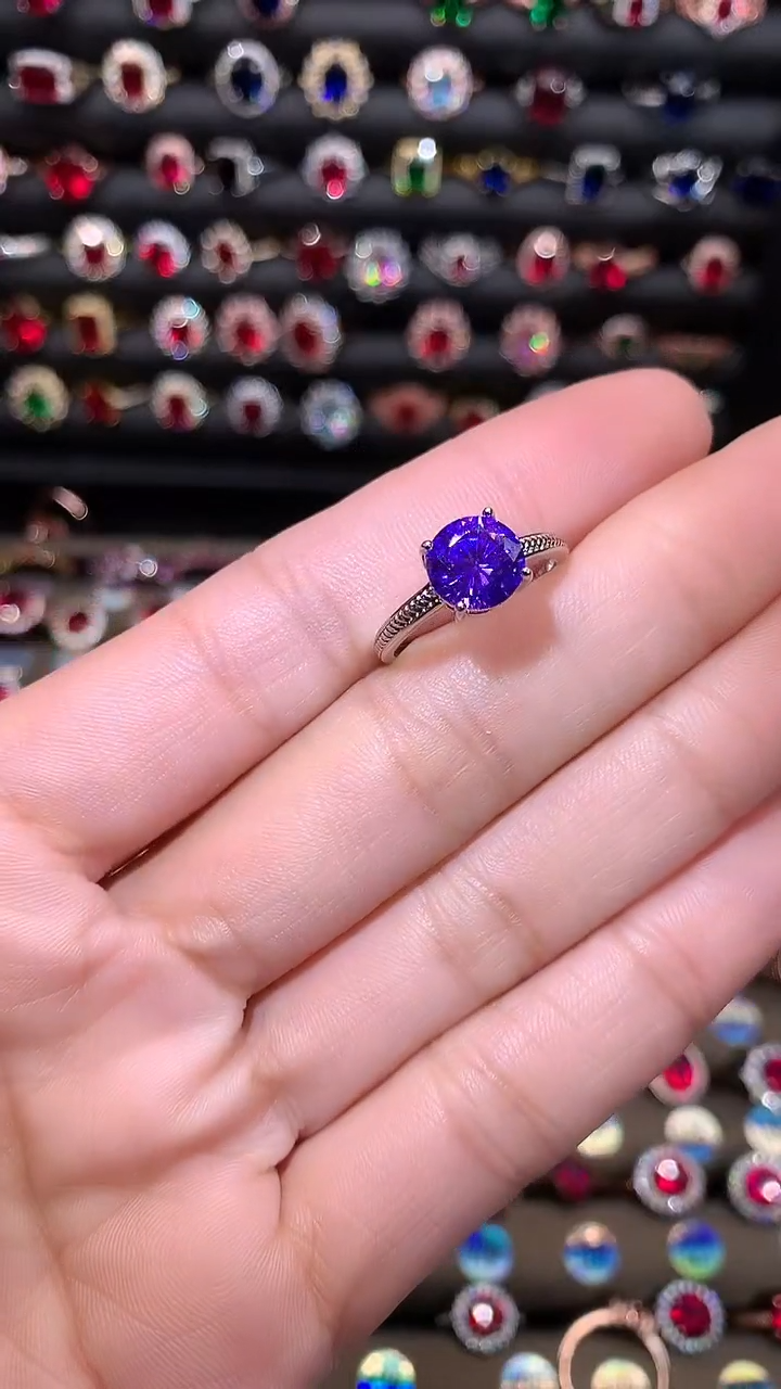 【闪购商品】水晶戒指银S925镶嵌紫水晶8