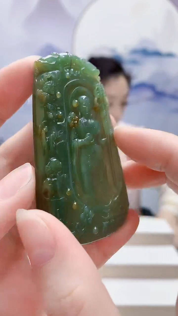 未镶嵌定制翡翠5160ry- 毛货挂件41