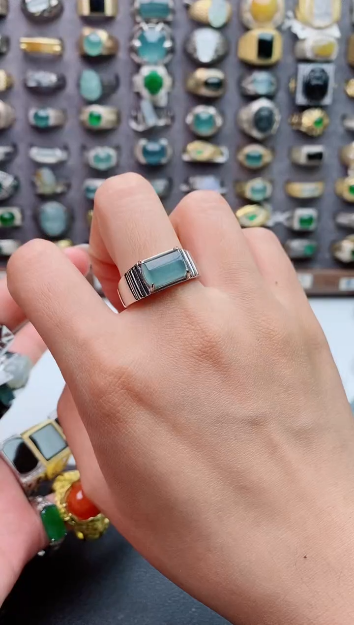 未镶嵌戒指翡翠天然翡翠男戒