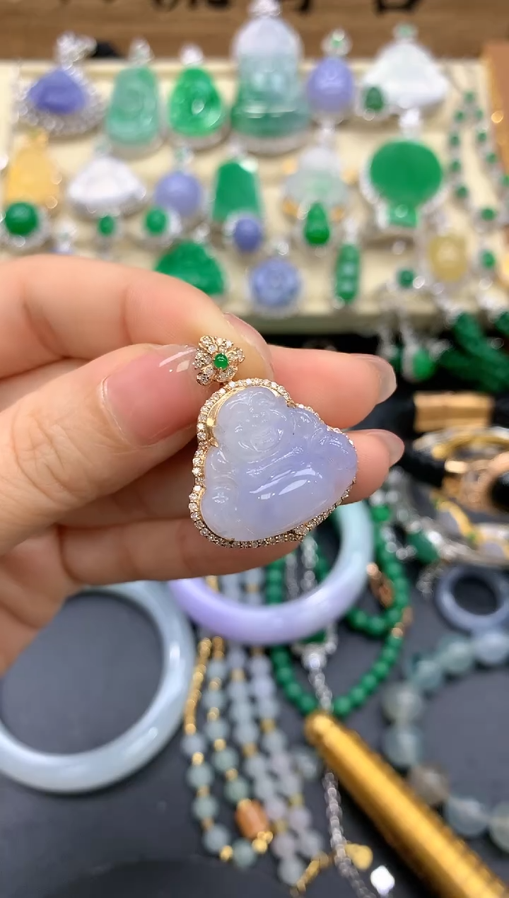 【闪购商品】翡翠颈饰18K金镶嵌389-中国好珍宝