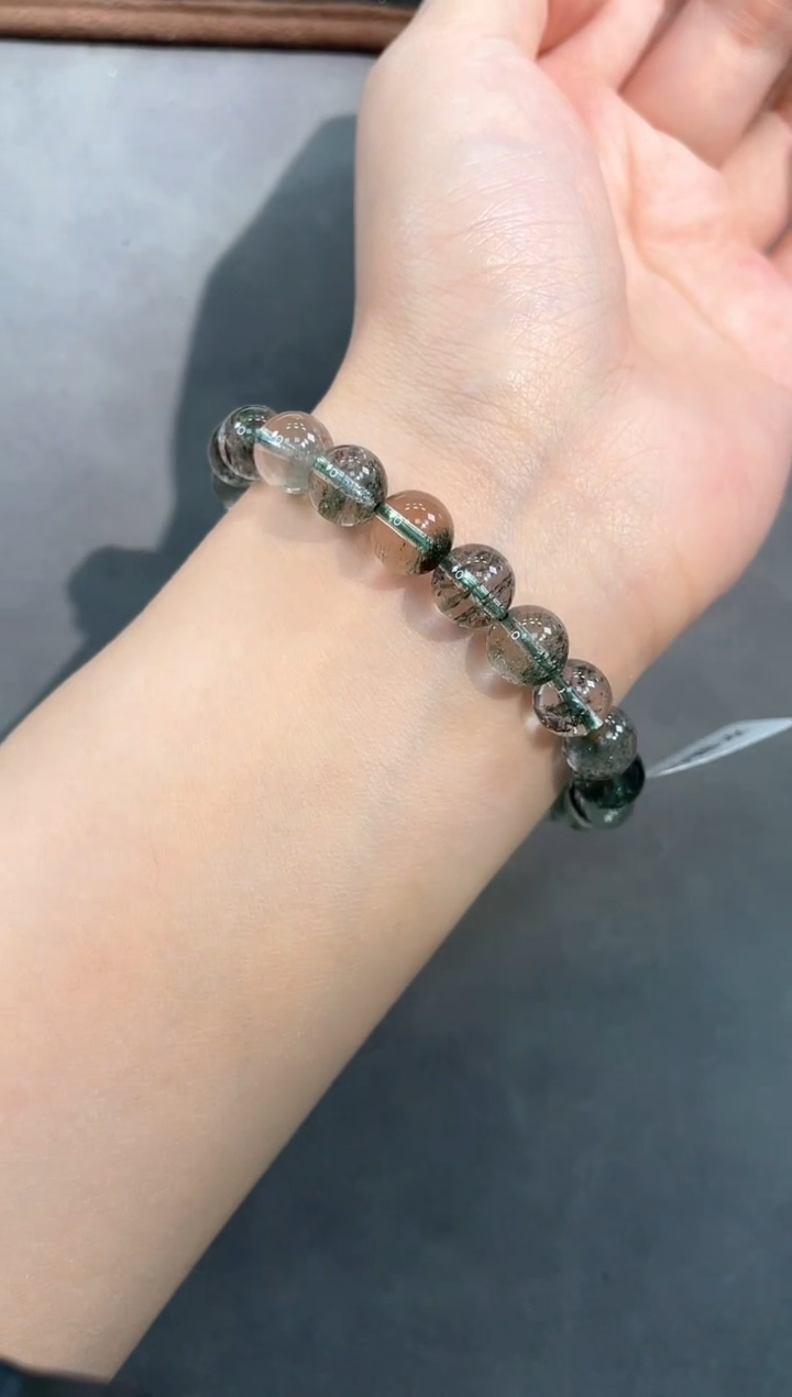 【闪购商品】水晶手链未镶嵌76号绿幽单圈9mm