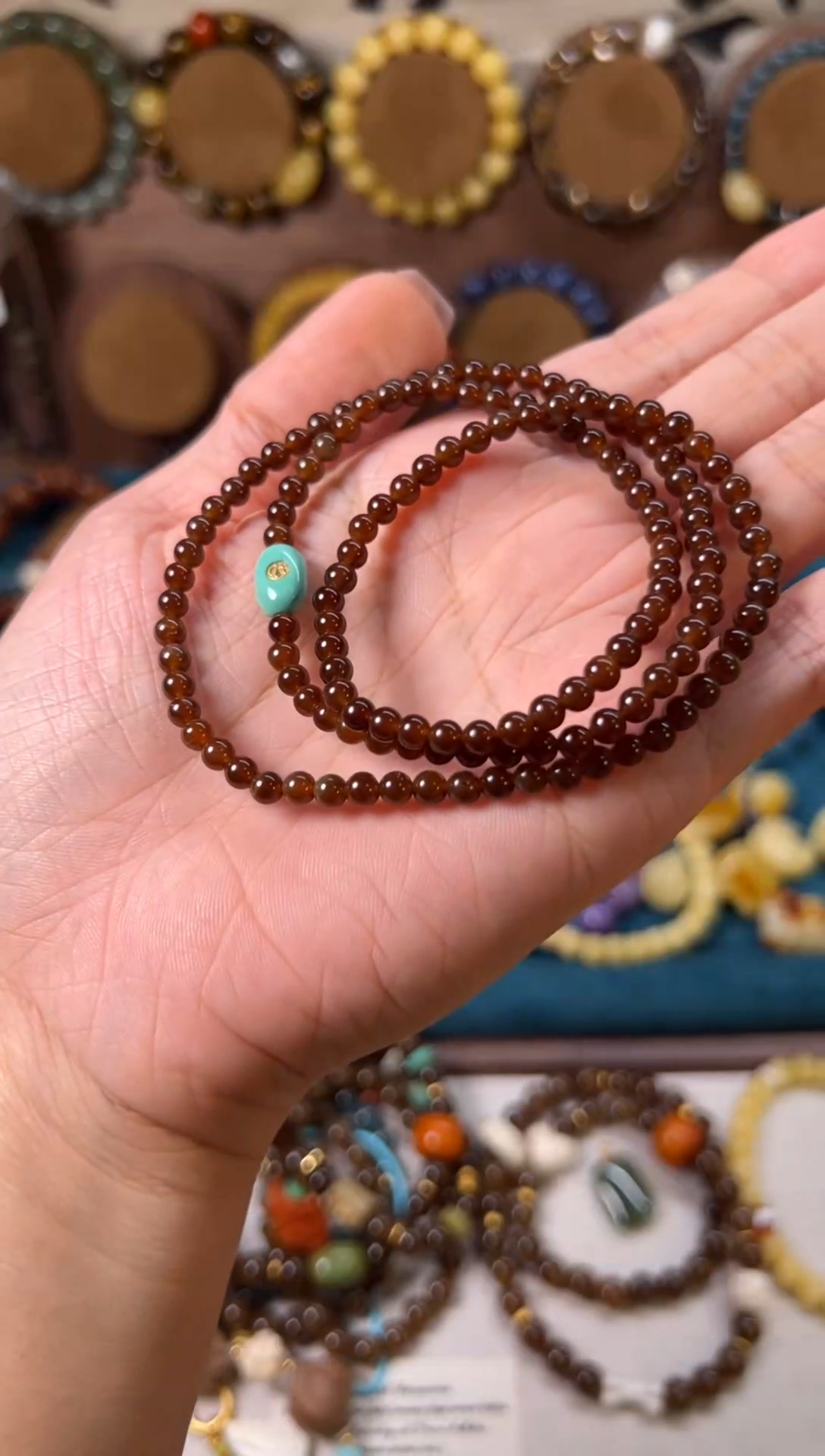 冰底红糖三圈手串松松原创设计