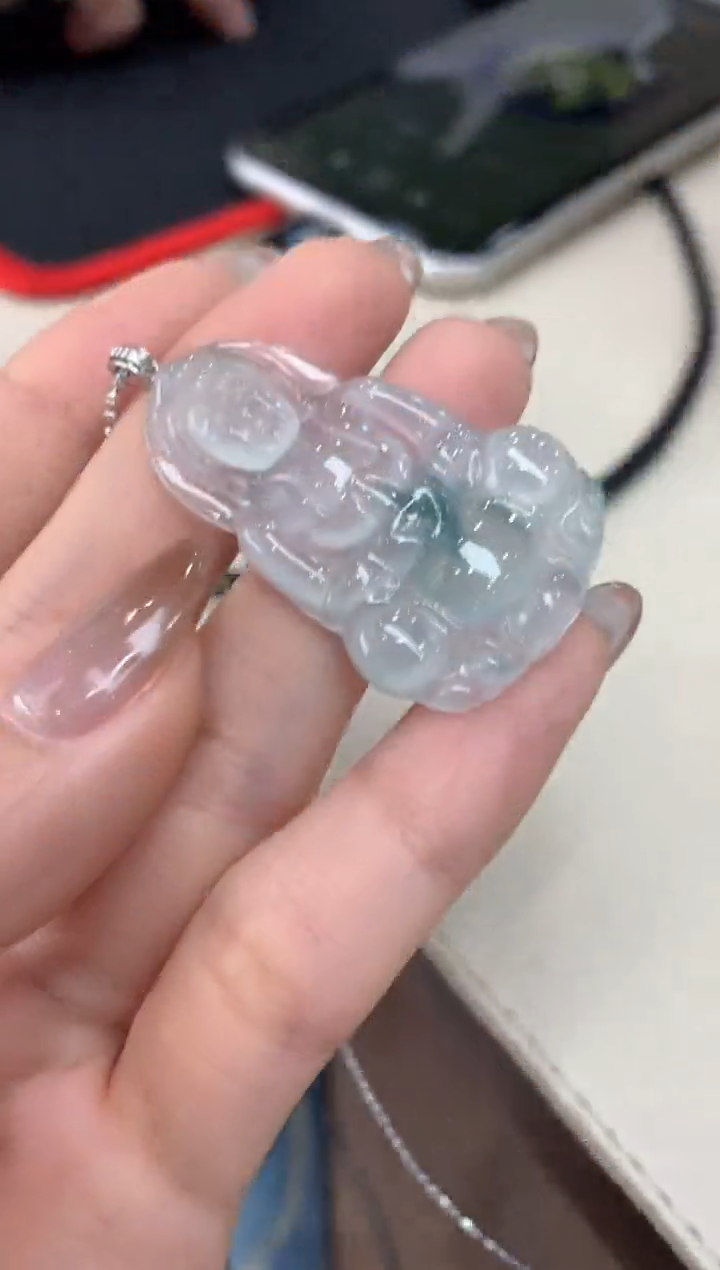 【闪购商品】翡翠吊坠(不含链)18K金镶嵌观音