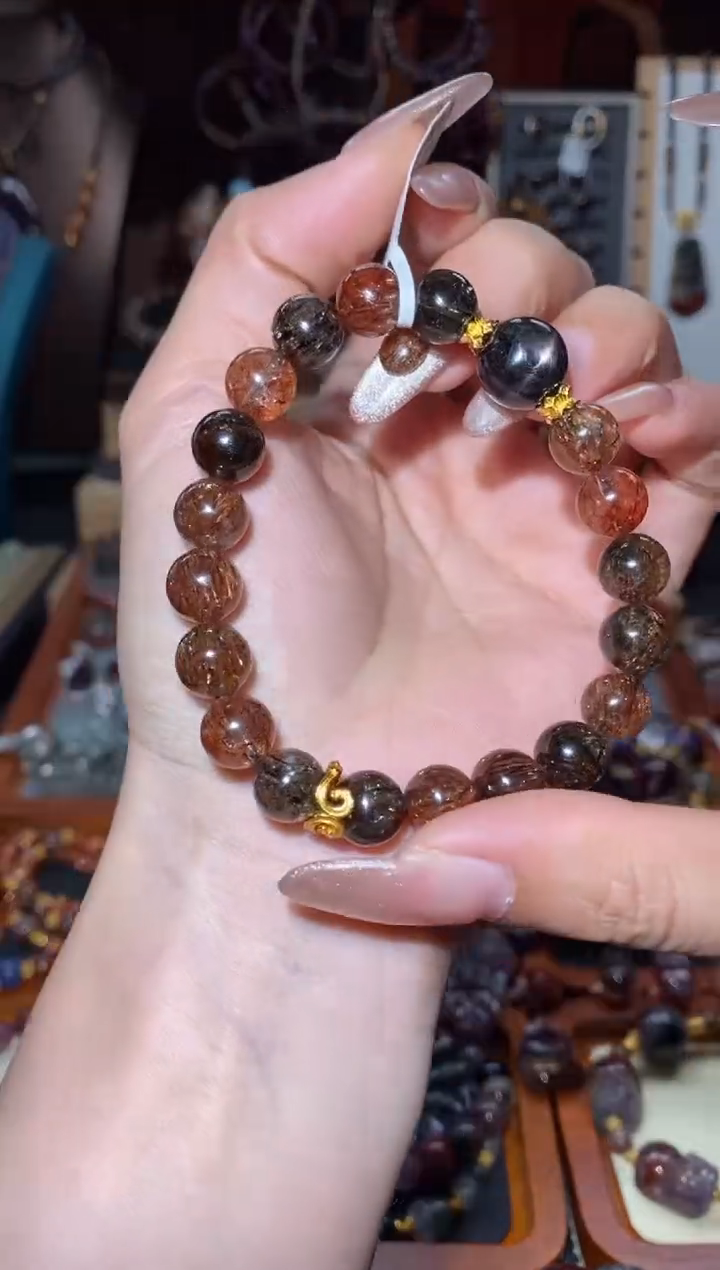 【闪购商品】水晶手串未镶嵌黑金超七