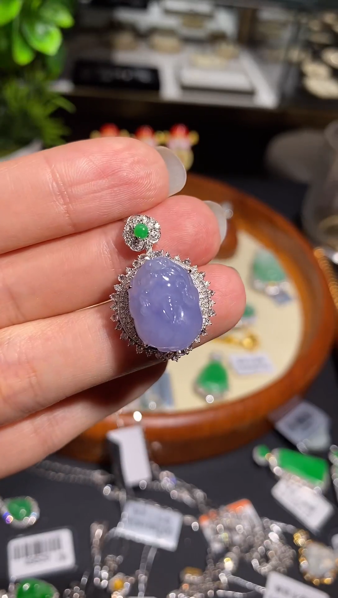 【闪购商品】翡翠吊坠(不含链)18K金镶嵌紫貔貅