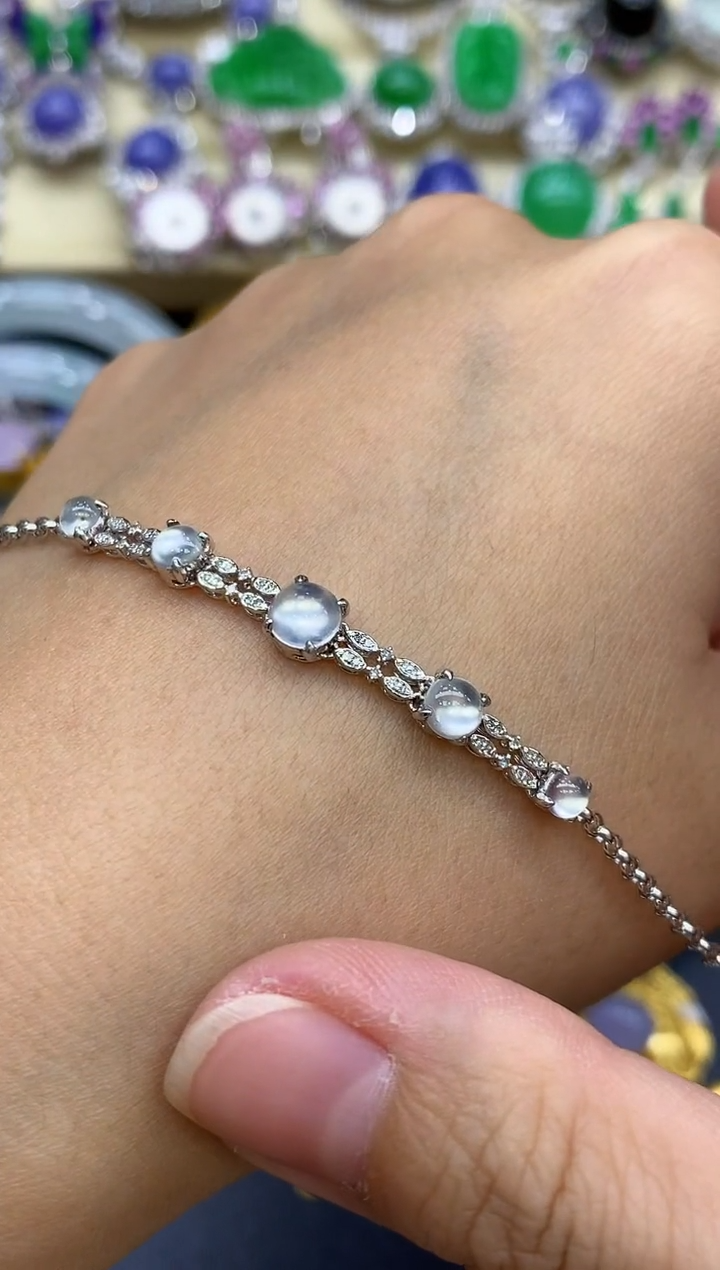 18K金镶嵌手链翡翠428  -中国好珍宝