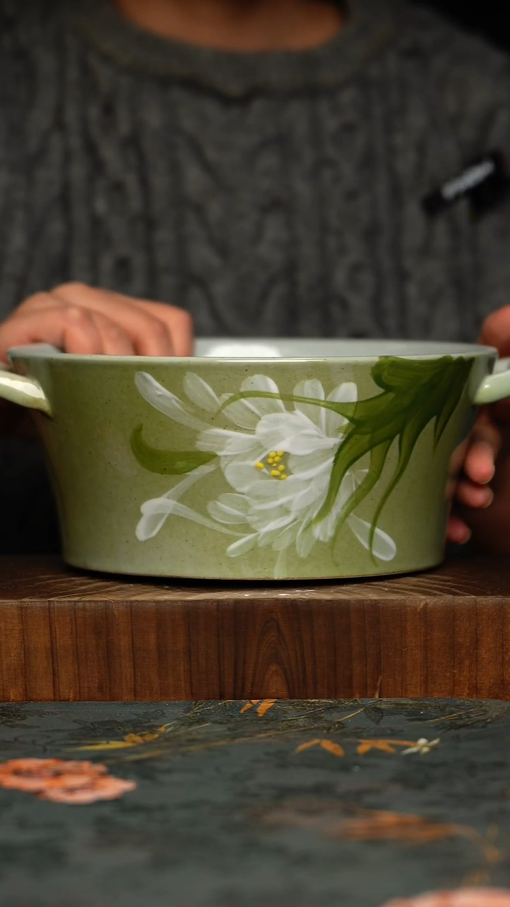 瓷片釉下彩手工手绘同款陶器