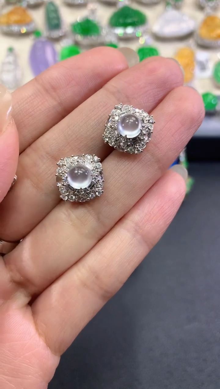 【闪购商品】翡翠耳饰18K金镶嵌q49   不退换