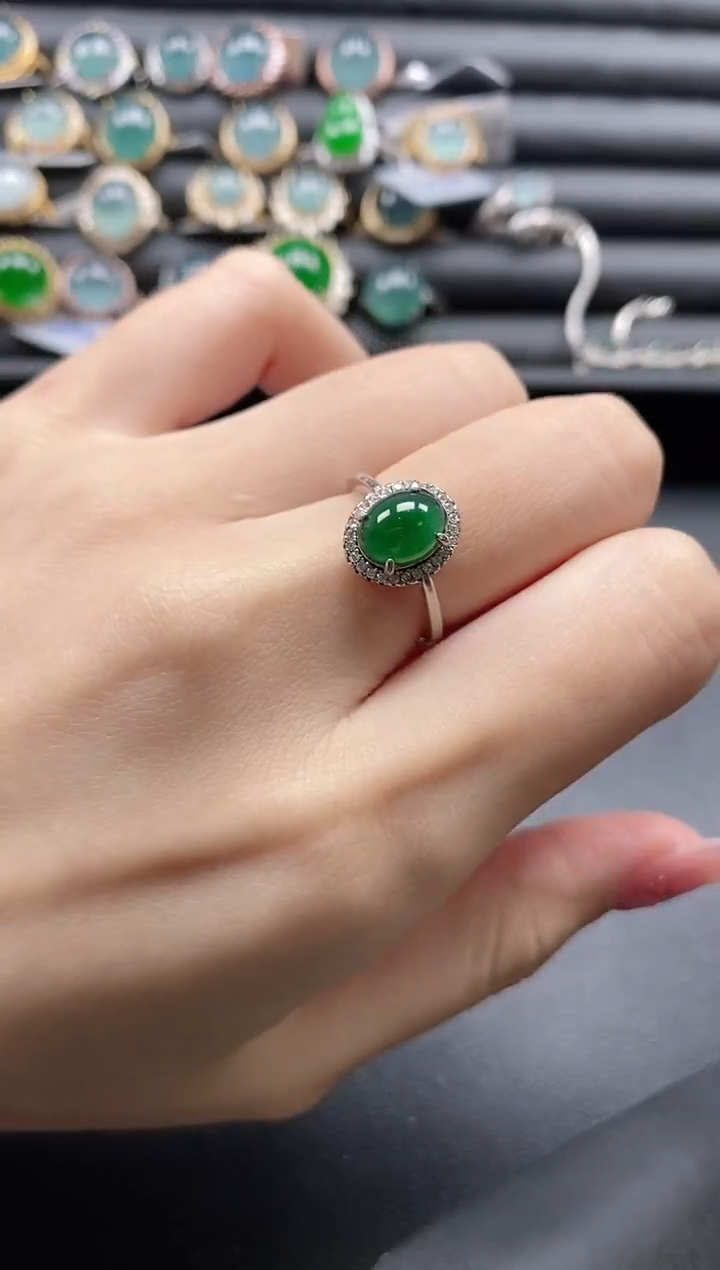 【闪购商品】翡翠戒指银S925镶嵌1111