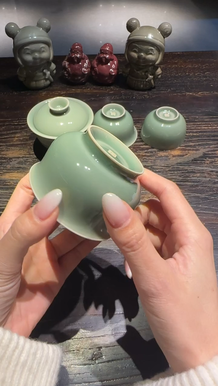 瓷土人斋 梅子青 炉式杯