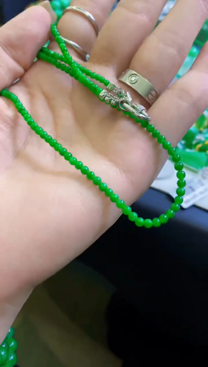【闪购商品】定制翡翠18K金镶嵌珠链