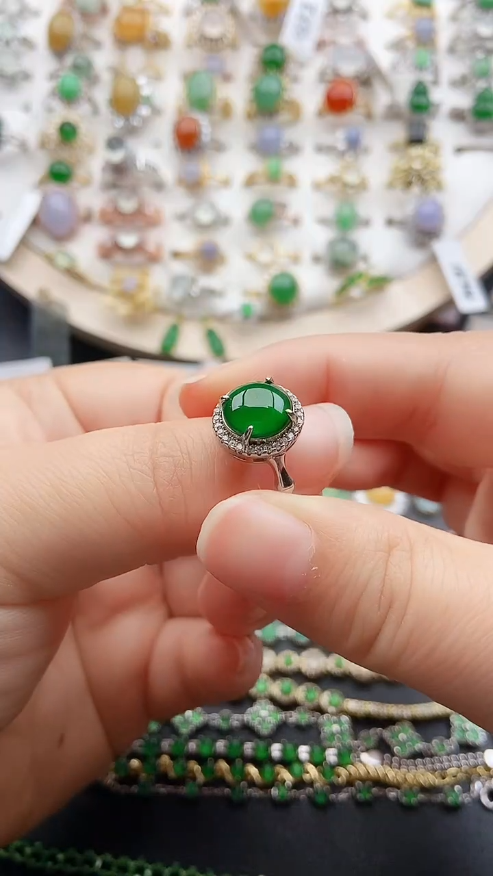 【闪购商品】翡翠戒指银S925镶嵌1111