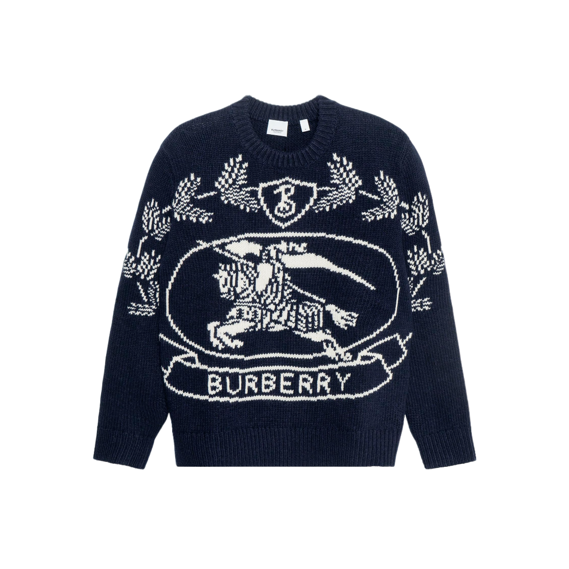 未使用 BURBERRY/博柏利 马术骑士图案圆领羊毛毛衣男款XXX-0001