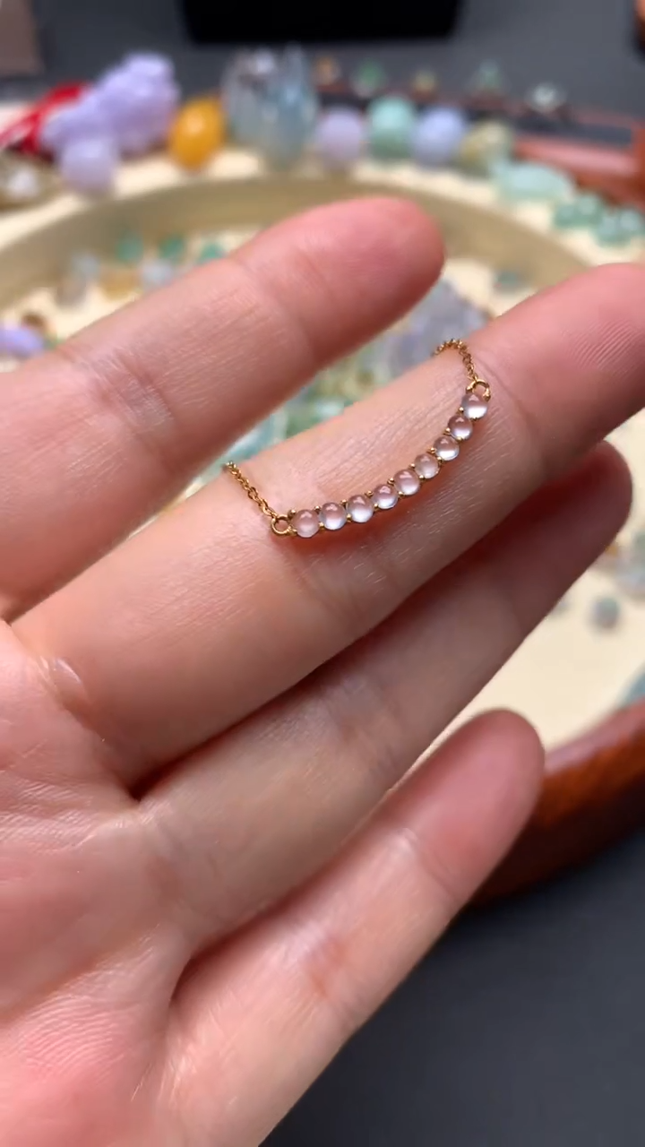 【闪购商品】翡翠耳饰18K金镶嵌翡翠吊坠