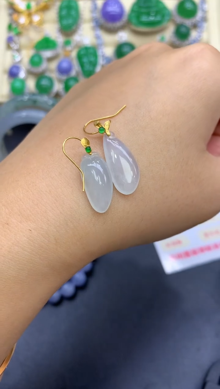 18K金镶嵌翡翠耳饰 45-中国好珍宝