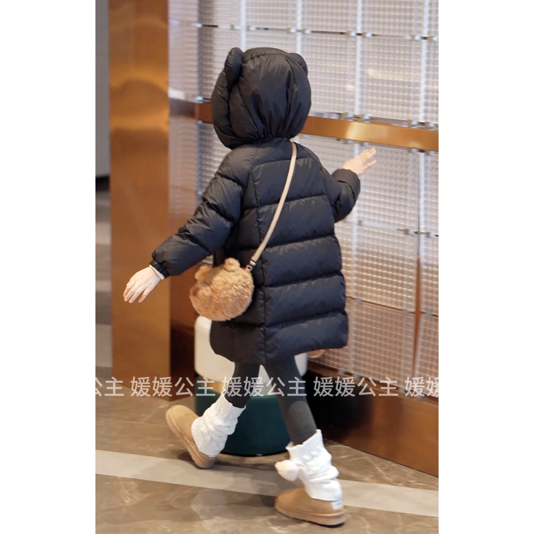 媛媛公主2025冬季新品三防百搭可爱风保暖连帽羽绒服15415R066