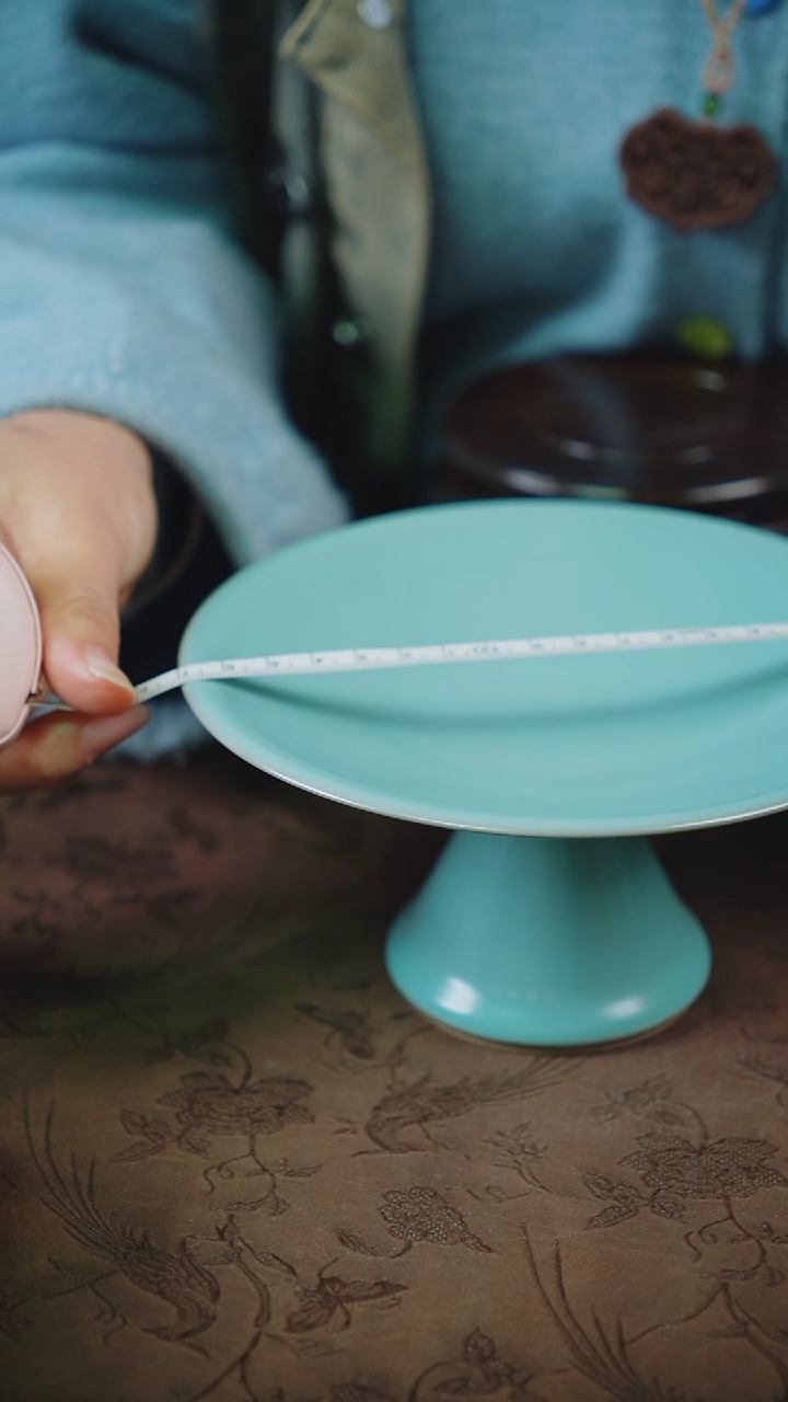 【闪购商品】杯81汝瓷纯手工高足盘