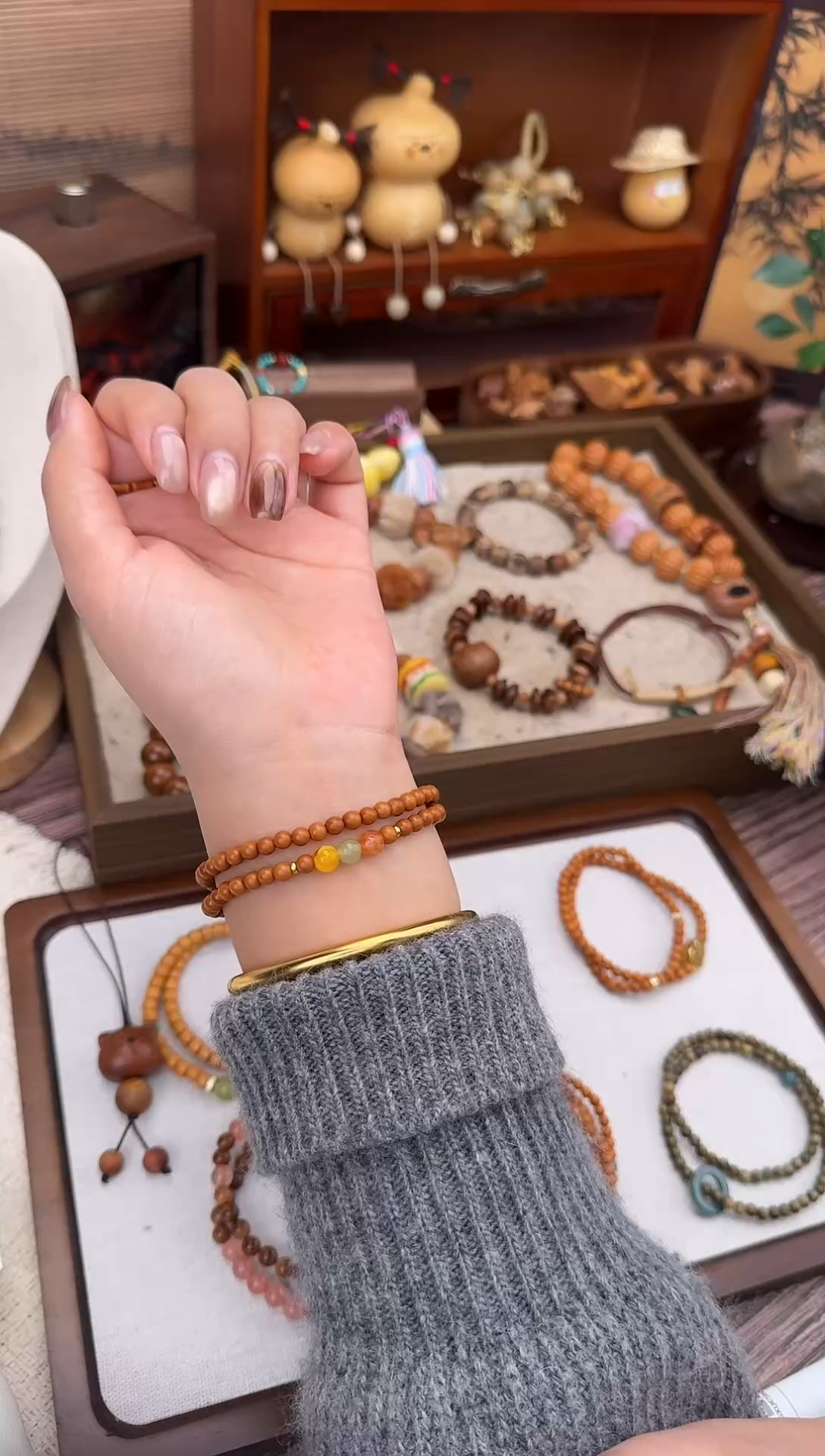 木质类橄榄核双圈手串