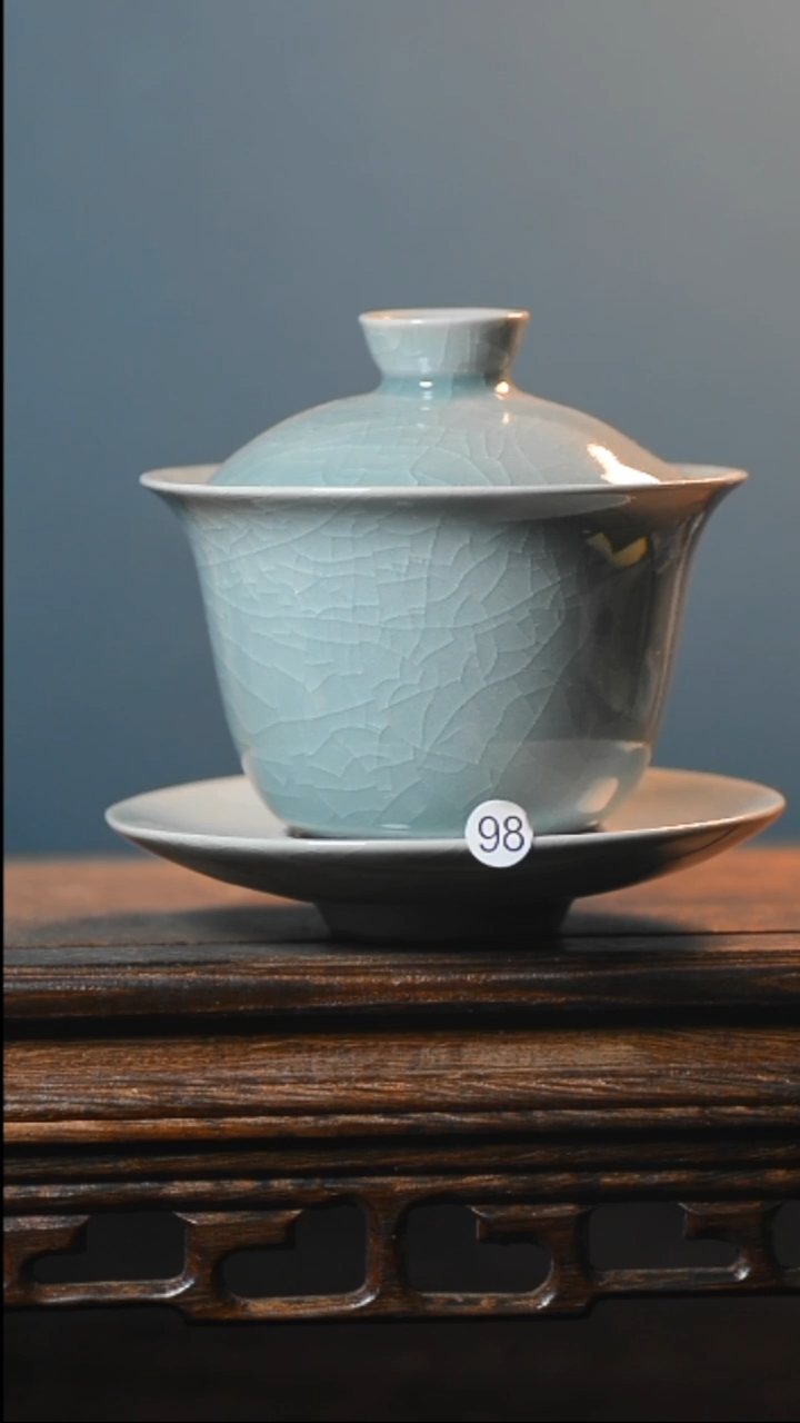 98号全品三才盖碗清凉寺汝瓷