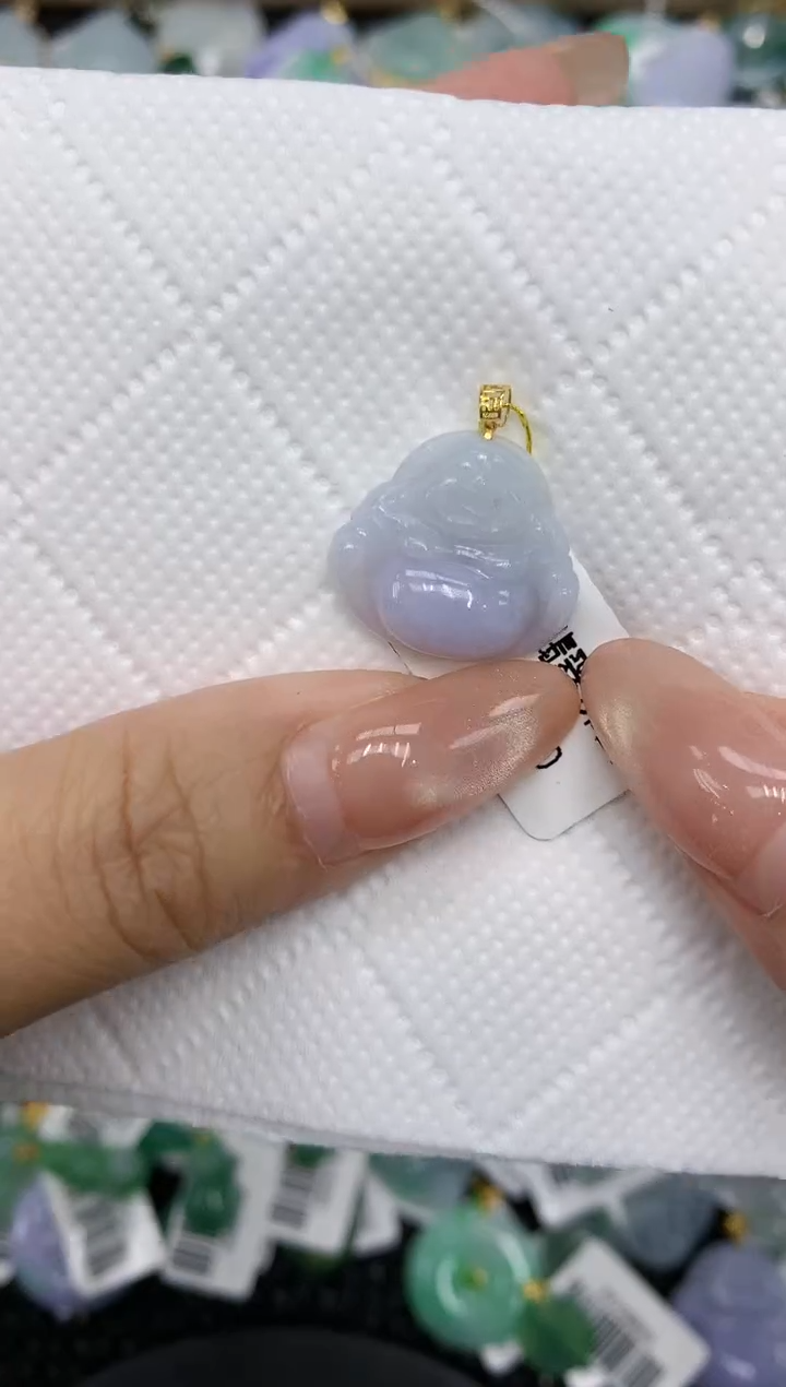 颈饰18K金镶嵌翡翠a货百元一下同包裹多件发出的只收取一单运费