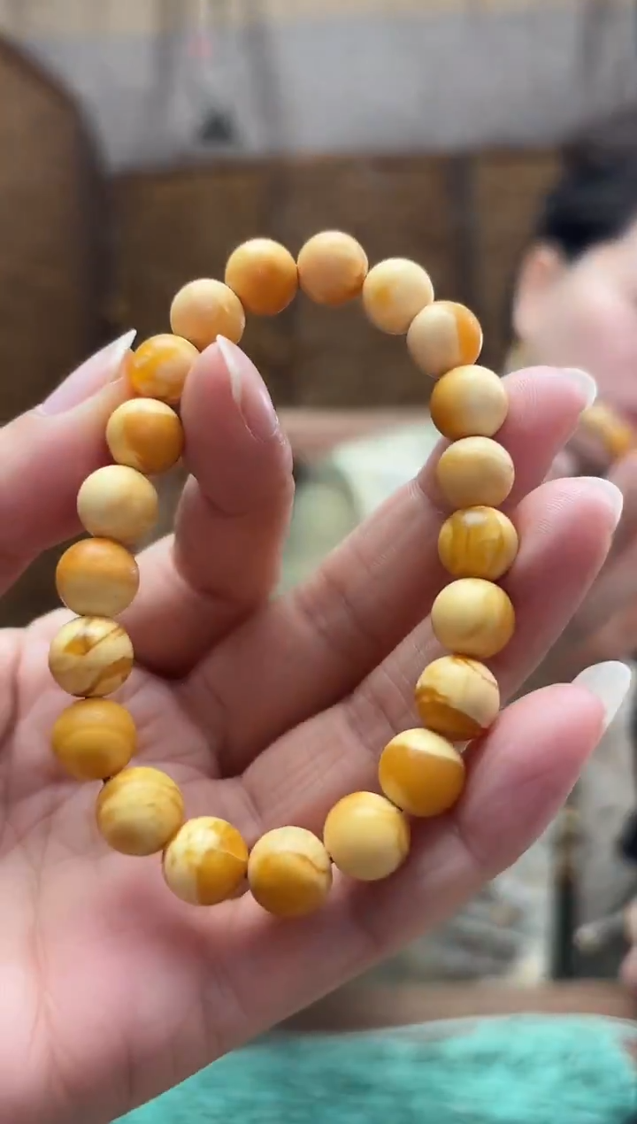 琥珀未镶嵌珠宝奇石薇*手串